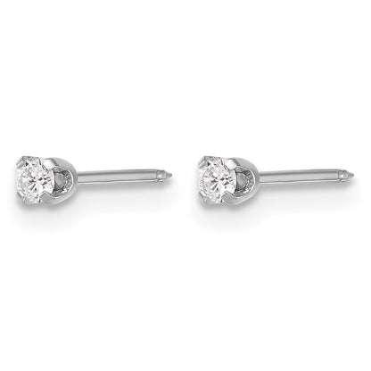 14K Weißgold 2.4mm.10ct Im Labor Gezüchtet Diamant Short Ohrstecker
