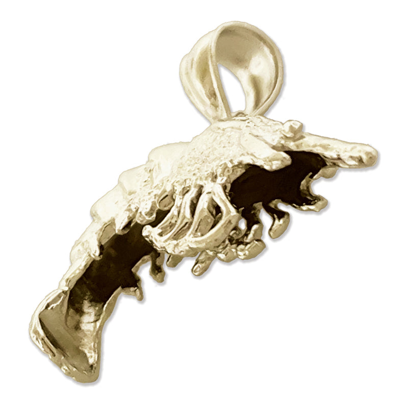 14K Gold 3D-Garnelen-Charm