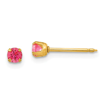 14K Gelbgold Inverness 3mm October Kristall Geburtsstein Ohrstecker