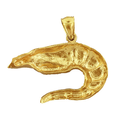 14K Gold Garnele-Anhänger, 25 mm