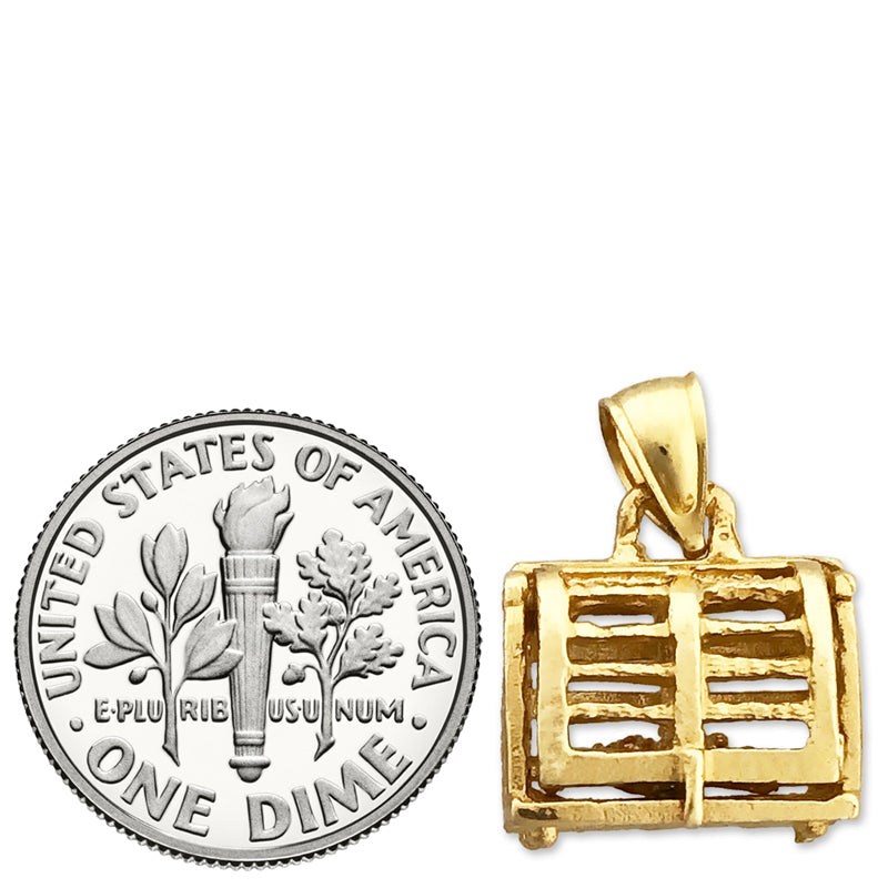 14K Gold 3D Hummerreusen-Charm