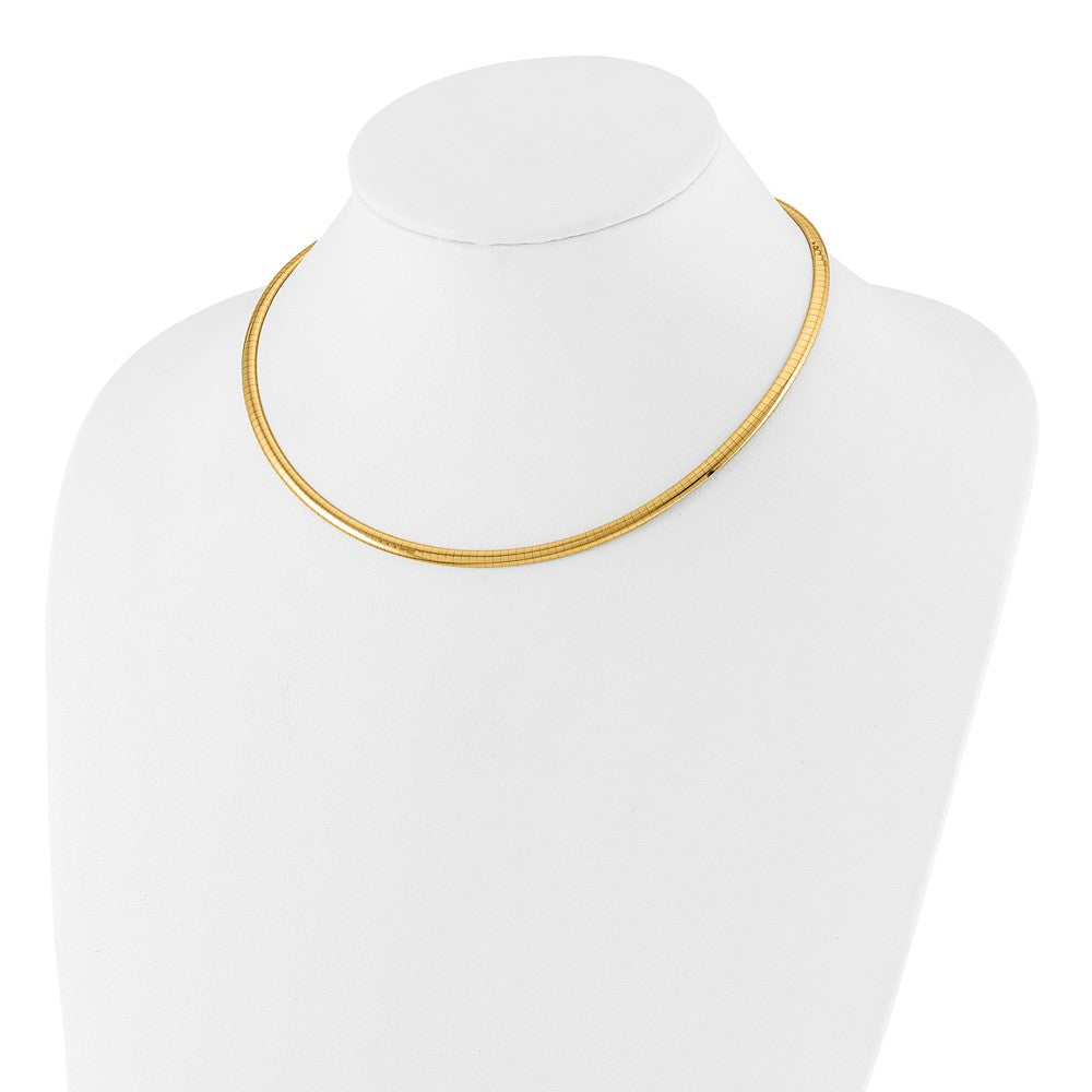 14K Gelbgold 4mm Gewölbt Omega Halskette