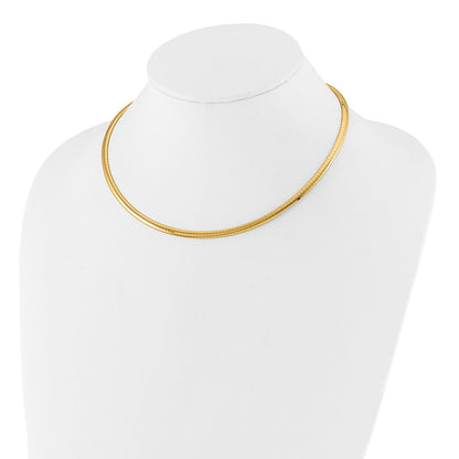 14K Gelbgold 4mm Gewölbt Omega Halskette