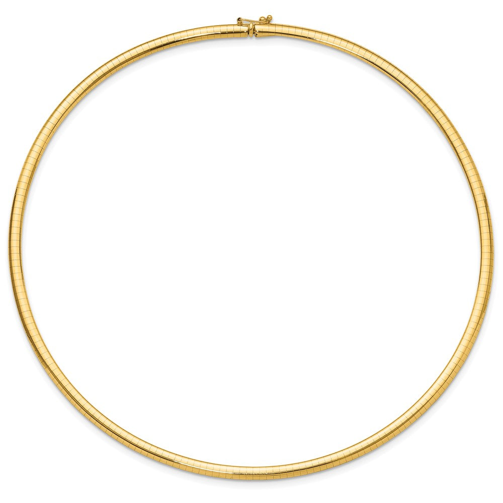 14K Gelbgold 4mm Gewölbt Omega Halskette