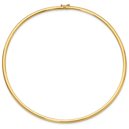 14K Gelbgold 4mm Gewölbt Omega Halskette