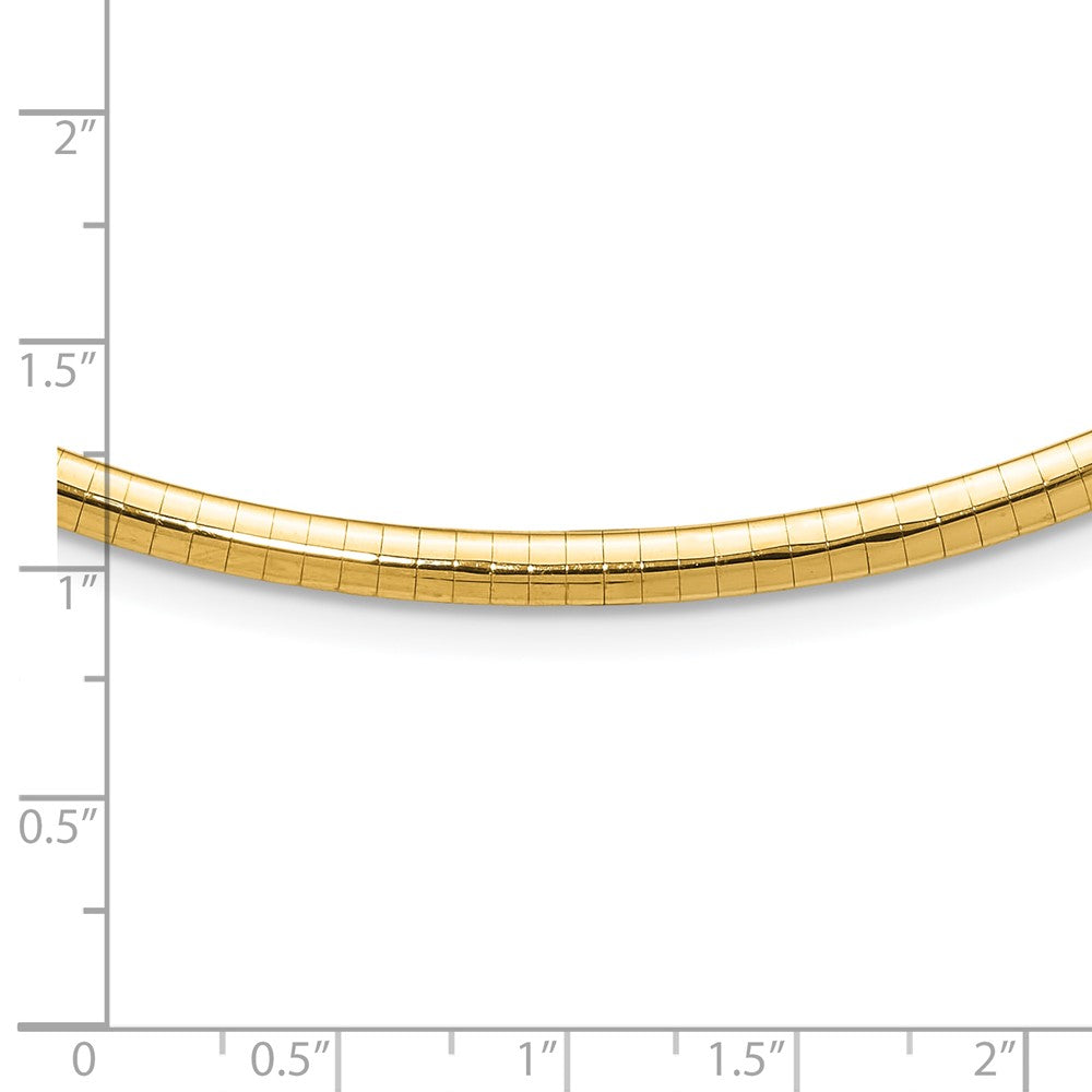 14K Gelbgold 4mm Gewölbt Omega Halskette