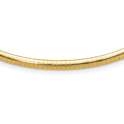 14K Gelbgold 4mm Gewölbt Omega Halskette