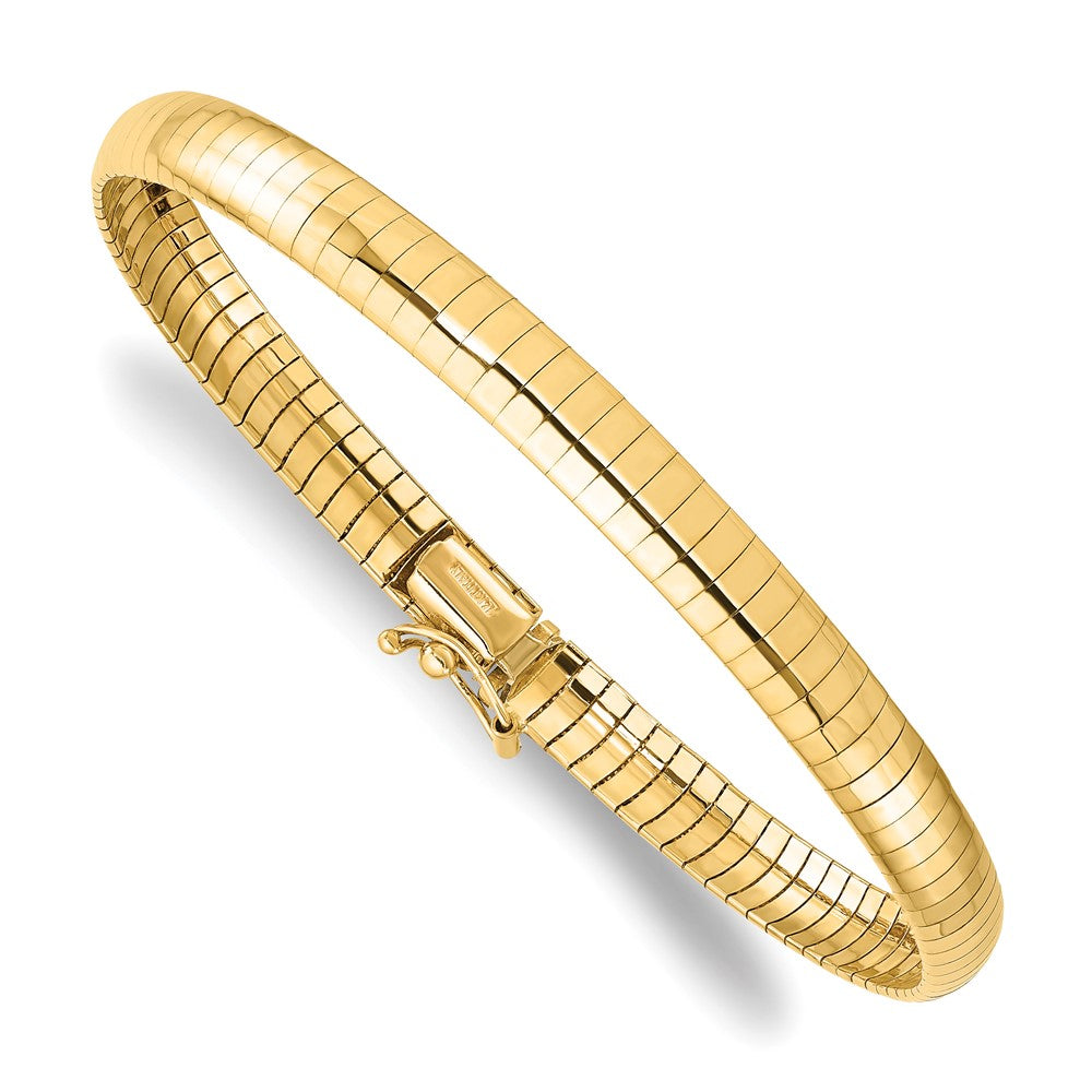 14K Gelbgold 6mm Gewölbt 7 Zoll. Omega Armband