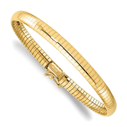 14K Gelbgold 6mm Gewölbt 7 Zoll. Omega Armband