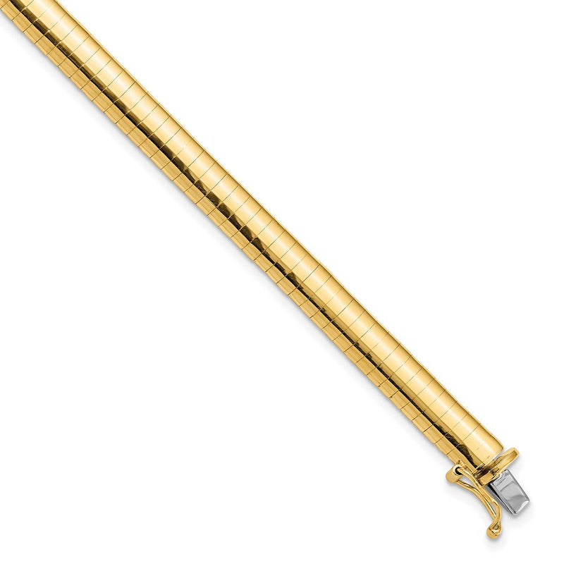 14K Gelbgold 6mm Gewölbt 7 Zoll. Omega Armband