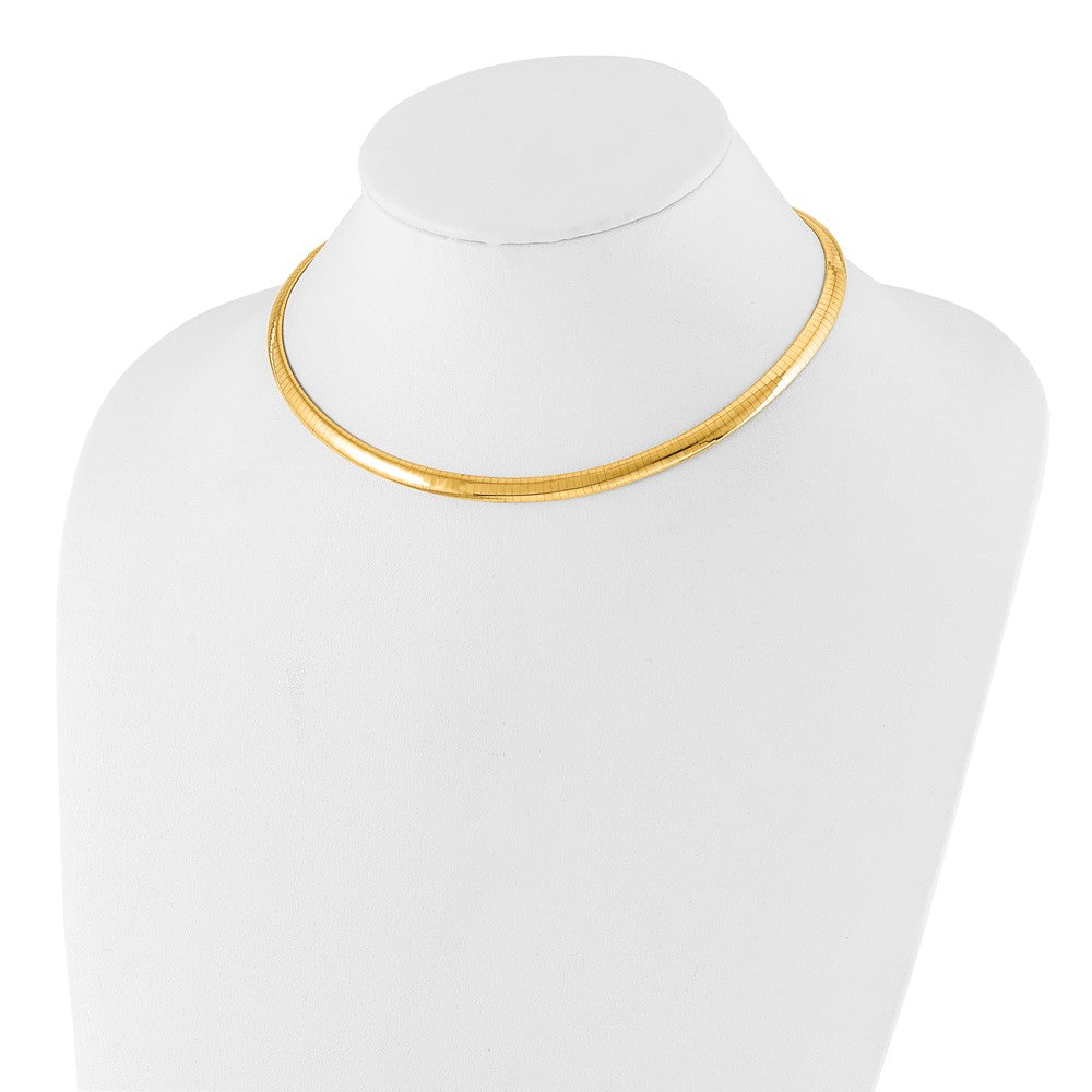 14K Gelbgold 6mm Leicht Gewölbt Omega Halskette