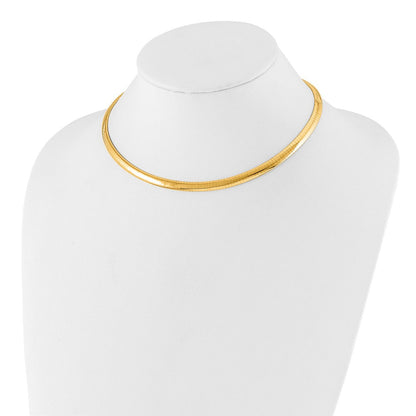 14K Gelbgold 6mm Leicht Gewölbt Omega Halskette