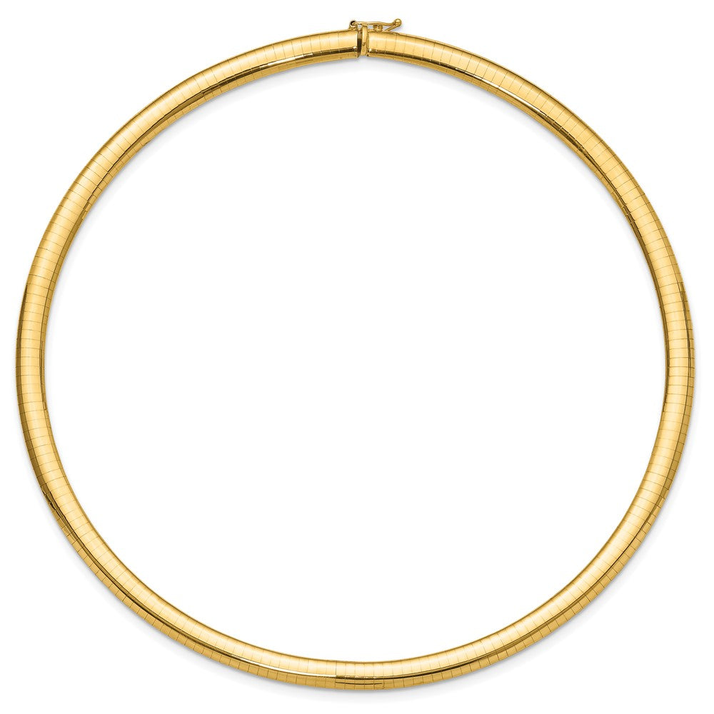 14K Gelbgold 6mm Leicht Gewölbt Omega Halskette