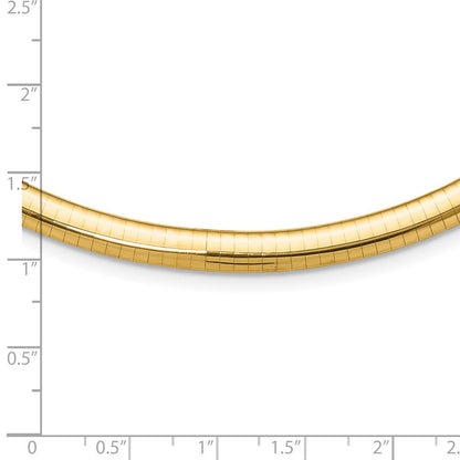 14K Gelbgold 6mm Leicht Gewölbt Omega Halskette