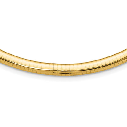 14K Gelbgold 6mm Leicht Gewölbt Omega Halskette