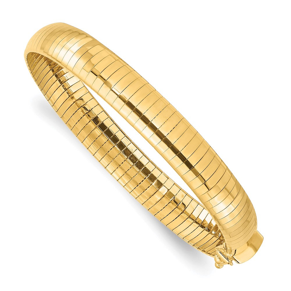 14K Gelbgold 8mm Leicht Gewölbt Omega Armband