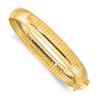 14K Gelbgold 8mm Leicht Gewölbt Omega Armband