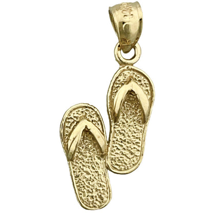 585 Gold 3D-Flip-Flops-Charm