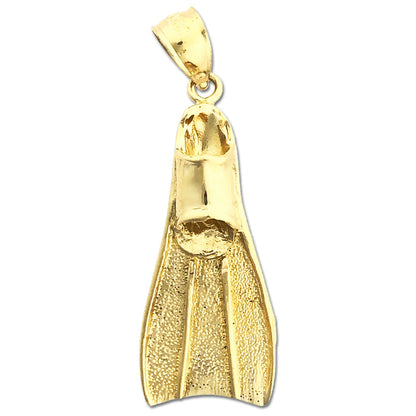 14K Gold 3D-Flipper-Anhänger