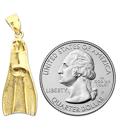 14K Gold 3D-Flipper-Anhänger