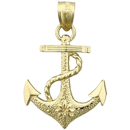 14K Gold 25MM Schiffstau- und Anker-Anhänger