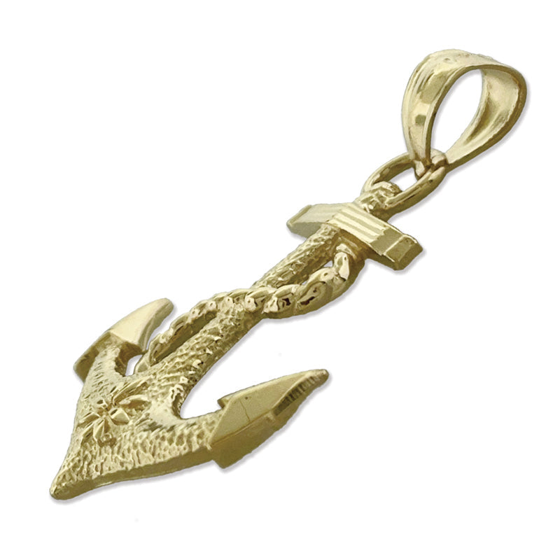 14K Gold 25MM Schiffstau- und Anker-Anhänger