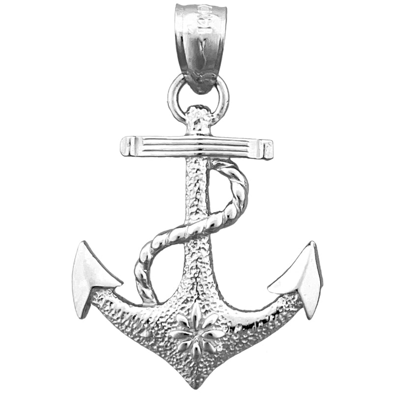 14K Gold 25MM Schiffstau- und Anker-Anhänger