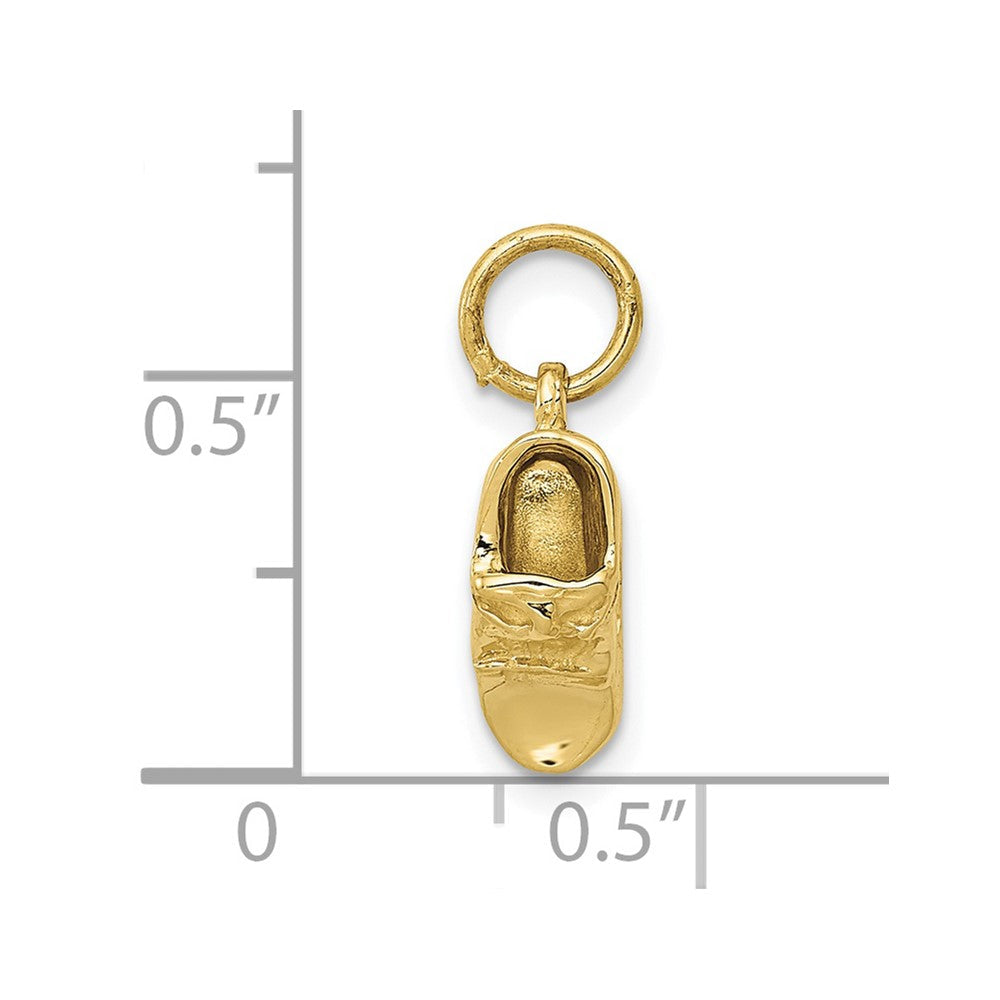 10K Gelbgold Einfach Baby Schuh Charm