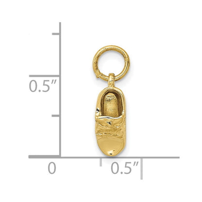 10K Gelbgold Einfach Baby Schuh Charm
