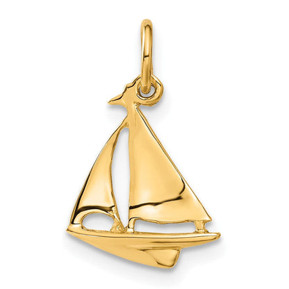10K Gelbgold Segelboot Charm