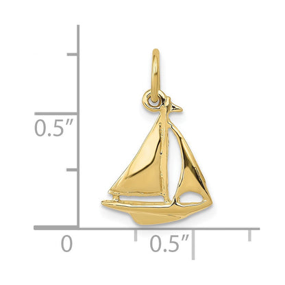 10K Gelbgold Segelboot Charm