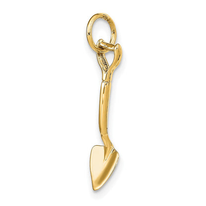 10K Gelbgold 3-d Spade Charm