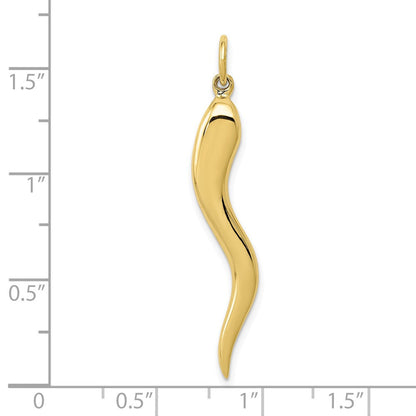 10K Gelbgold Groß Italienisch Horn Charm