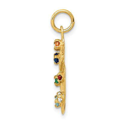 10K Gelbgold Zirkonia Steine Artist Palette Charm