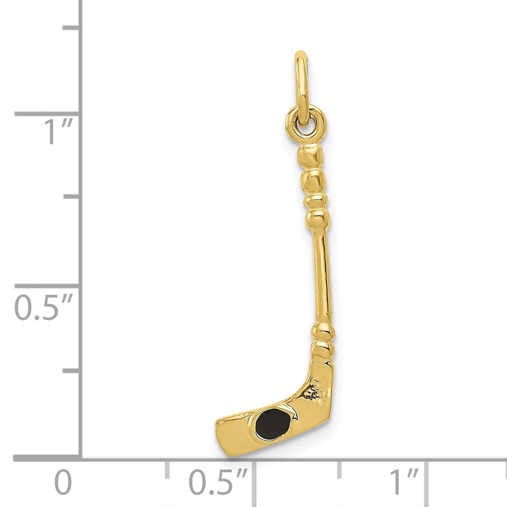 10K Gelbgold 10ky Hockey Stick mit Emaille Charm