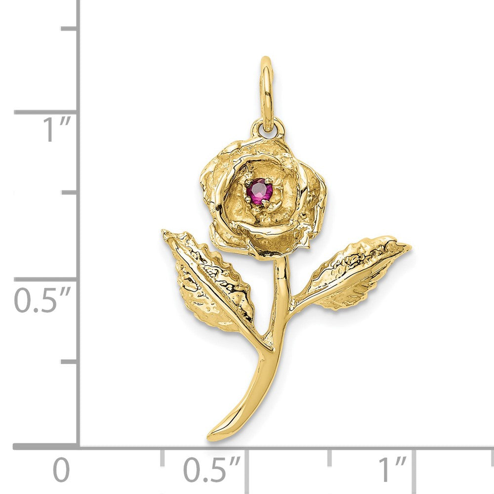 10K Gelbgold Zirkonia Rose Charm