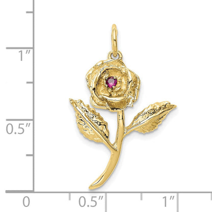 10K Gelbgold Zirkonia Rose Charm