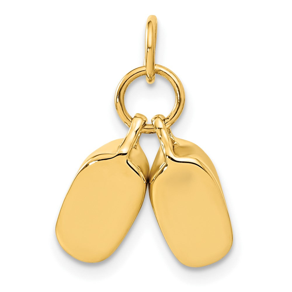 10K Gelbgold Poliert Baby Shoes Charm