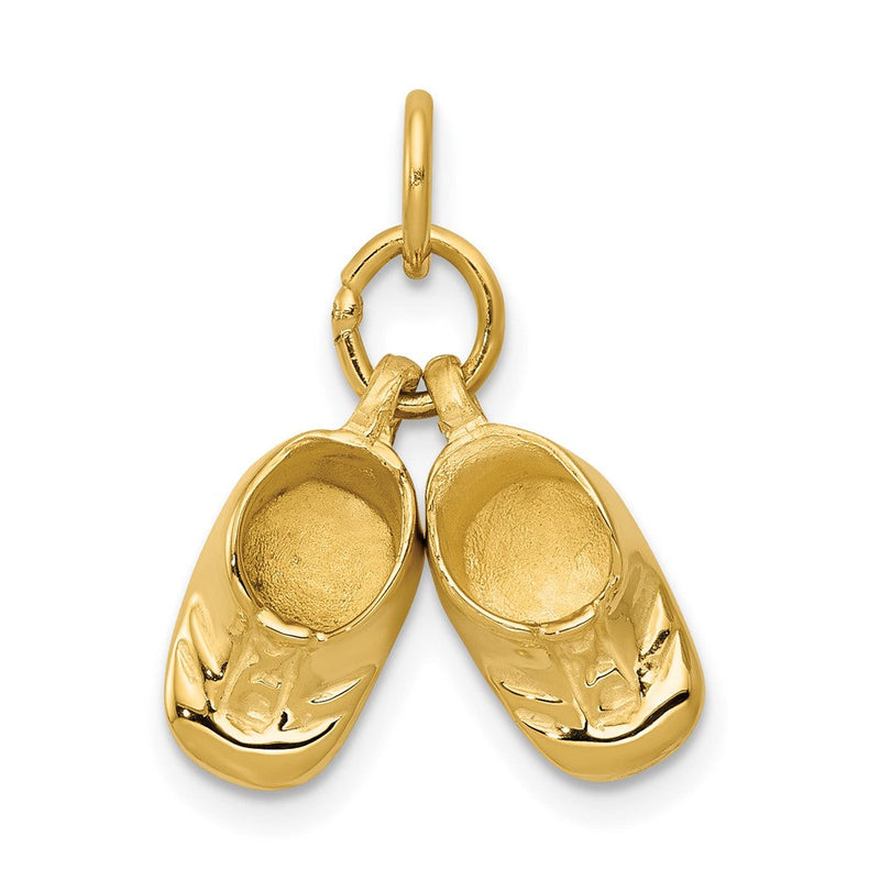 10K Gelbgold Poliert Baby Shoes Charm