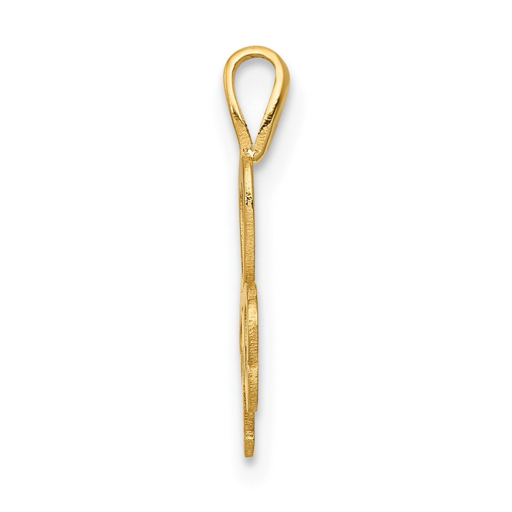10K Gelbgold Herz Klee Charm