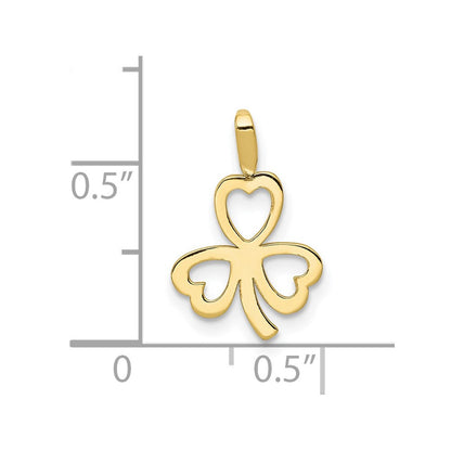 10K Gelbgold Herz Klee Charm