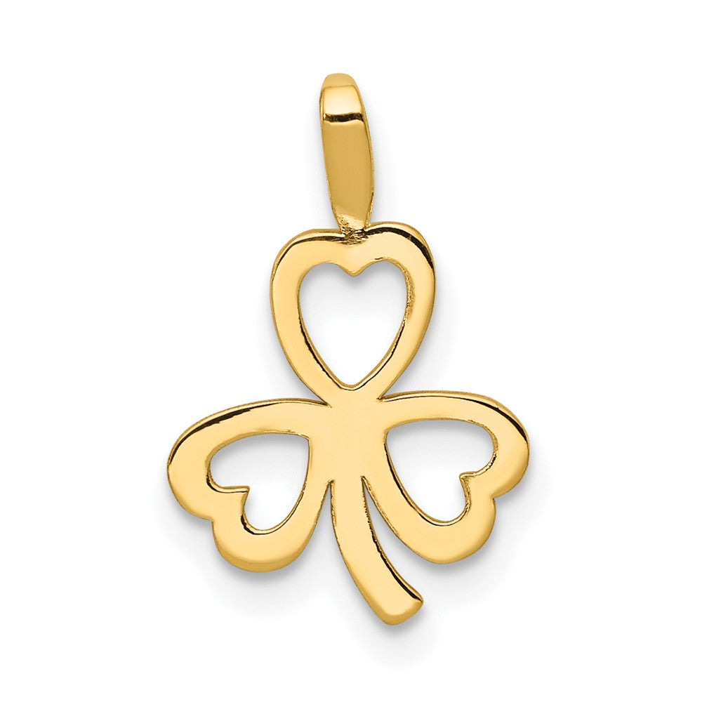10K Gelbgold Herz Klee Charm
