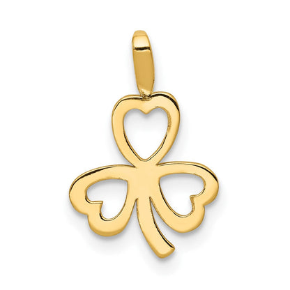 10K Gelbgold Herz Klee Charm