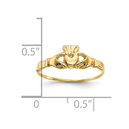 10K Gelbgold 10K Childs Poliert Claddagh Ring