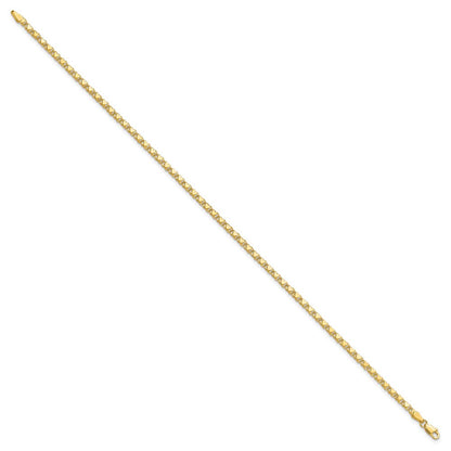 10K Gelbgold Poliert Doppelt-sided Herz 7 Zoll Armband