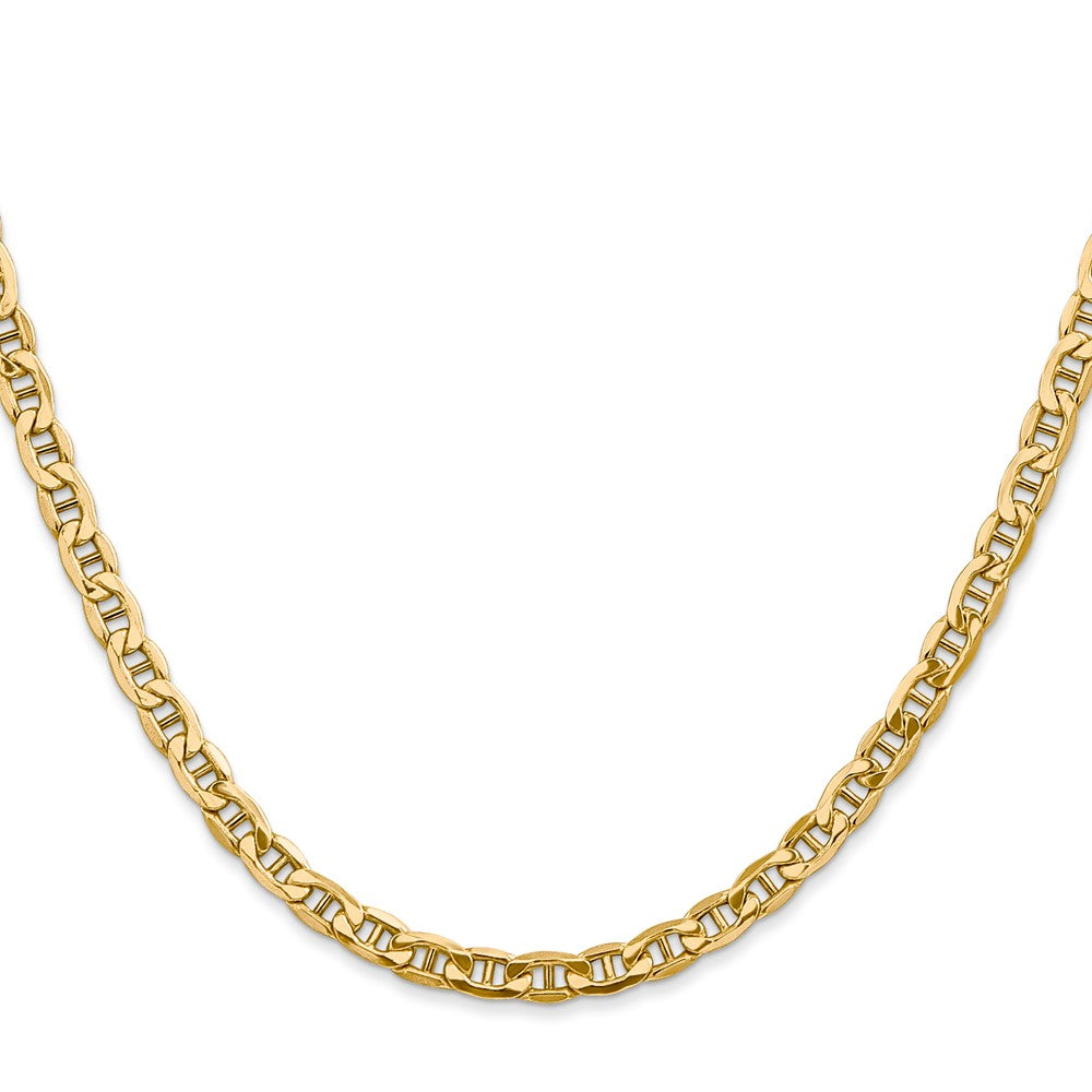 10K Gelbgold 4mm Halbmassiv Anker Halskette