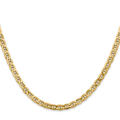 10K Gelbgold 4mm Halbmassiv Anker Halskette