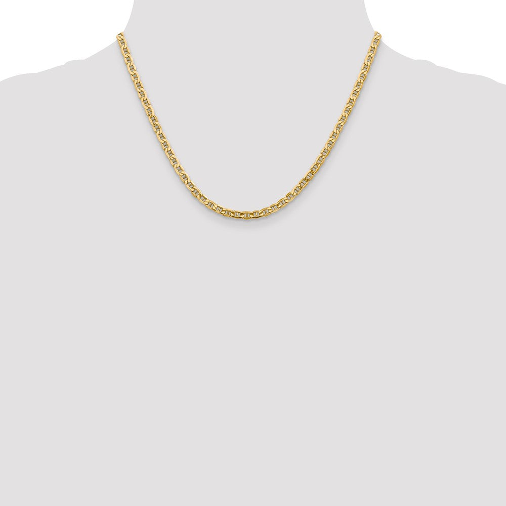 10K Gelbgold 4mm Halbmassiv Anker Halskette