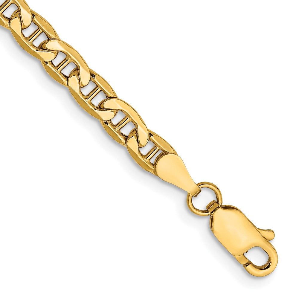 10K Gelbgold 4mm Halbmassiv Anker Gliederarmband