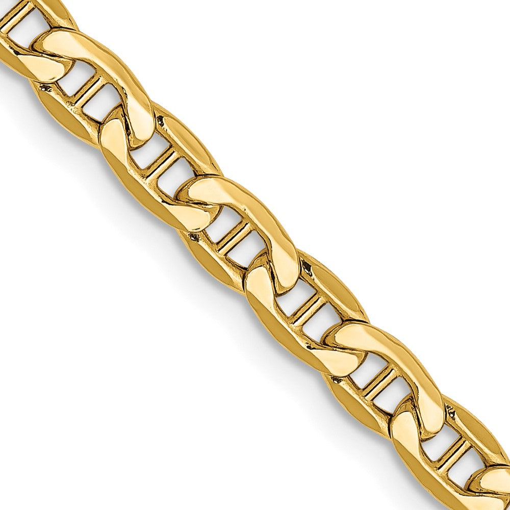 10K Gelbgold 4mm Halbmassiv Anker Halskette